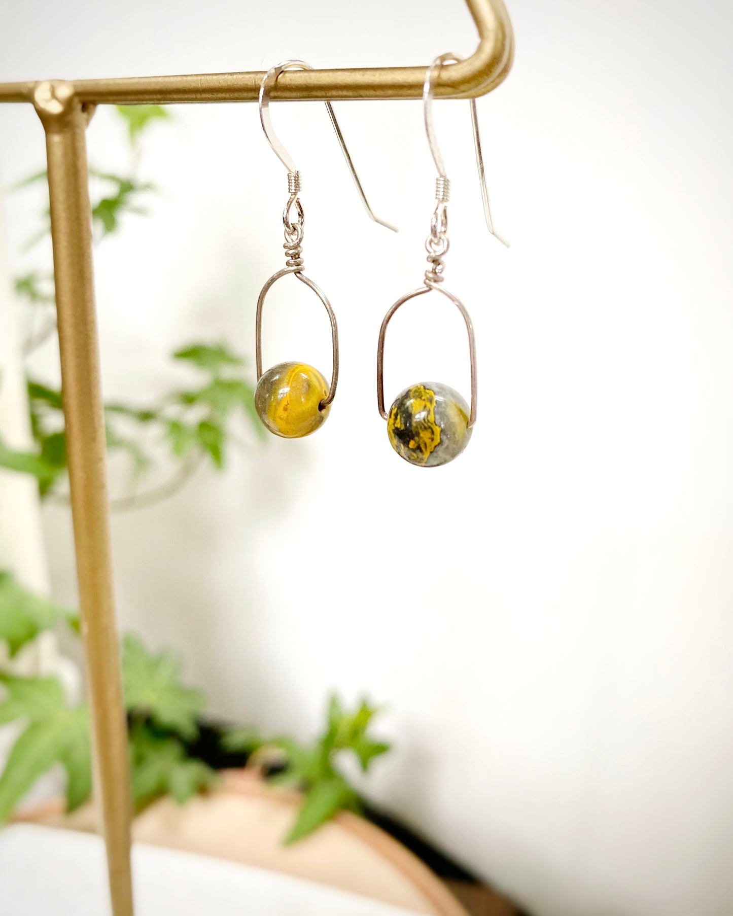 Bumblebee Jasper Arch Earrings