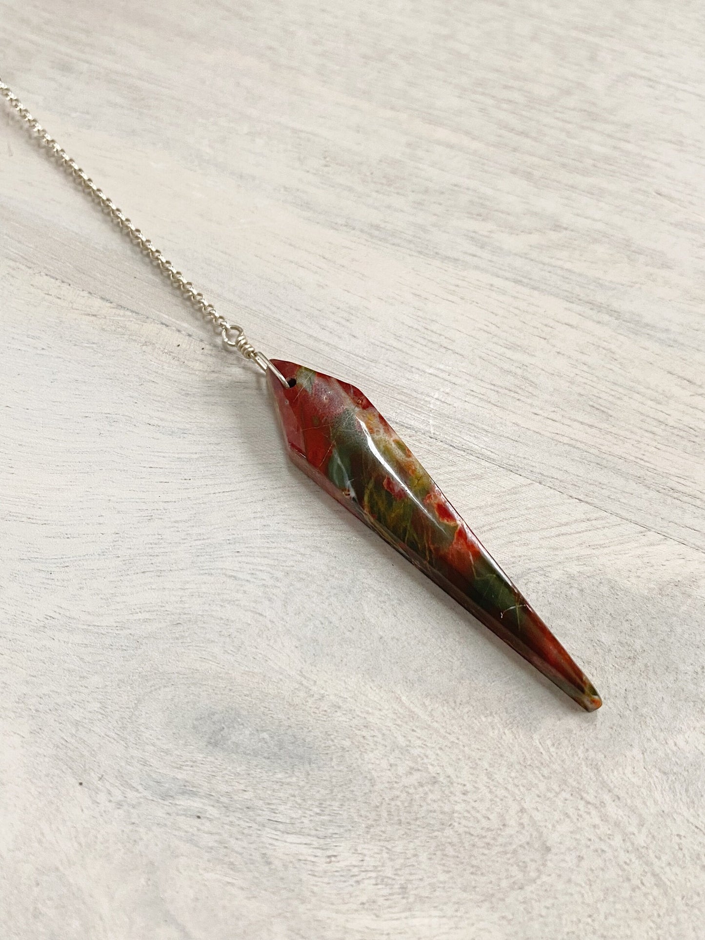 Red Creek Jasper & Smoky Quartz Y Necklace