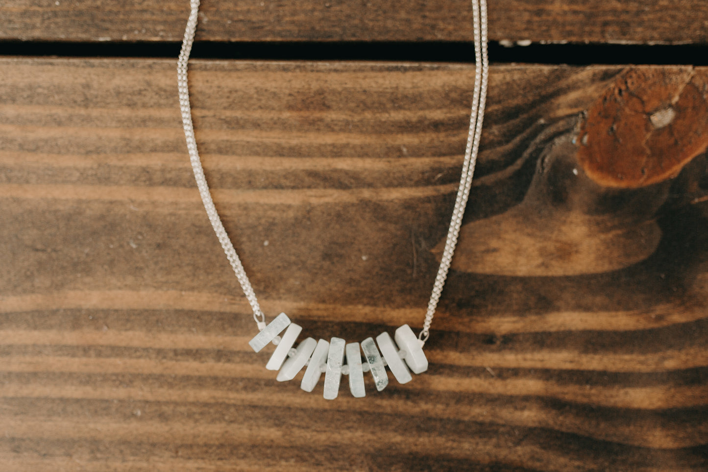 Aquamarine & Labradorite Double Chain Necklace