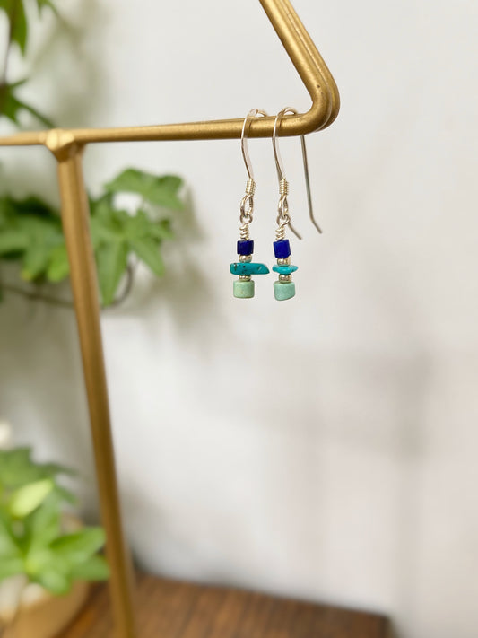 Lapis & Turquoise Micro Earrings