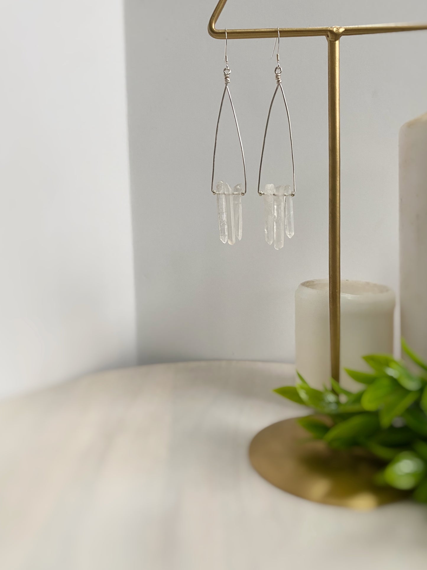 Rock Quartz Point Earrings