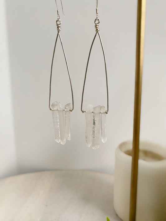 Rock Quartz Point Earrings