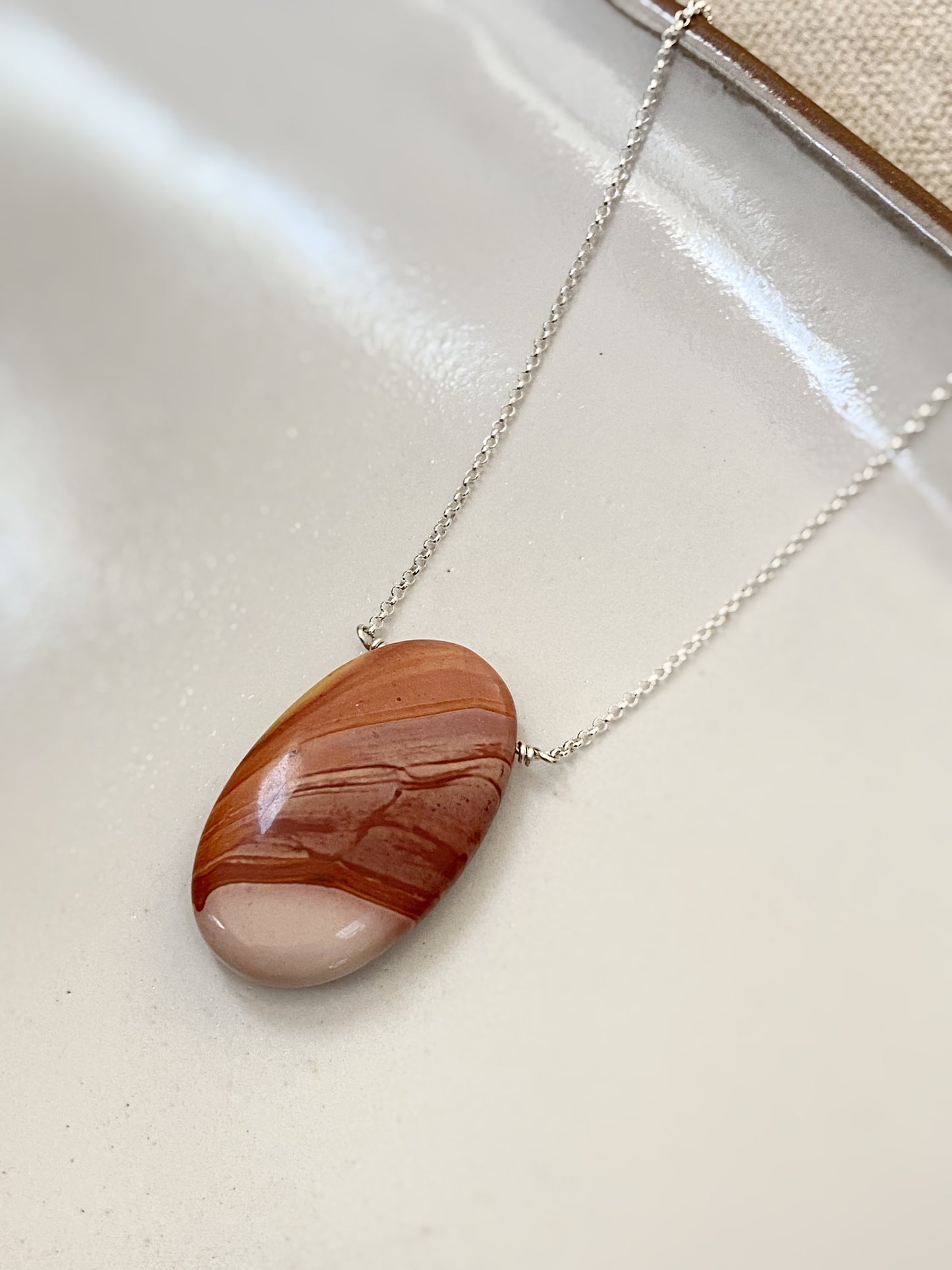 Polychrome Jasper Pendant Necklace