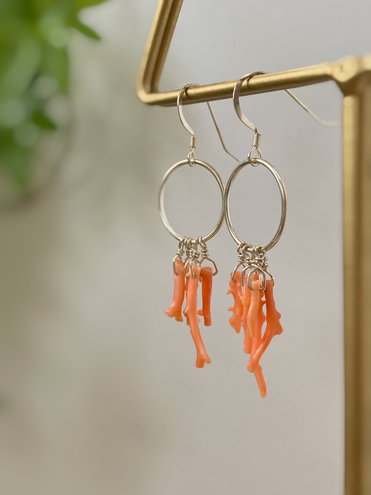 Coral Hoop Earrings