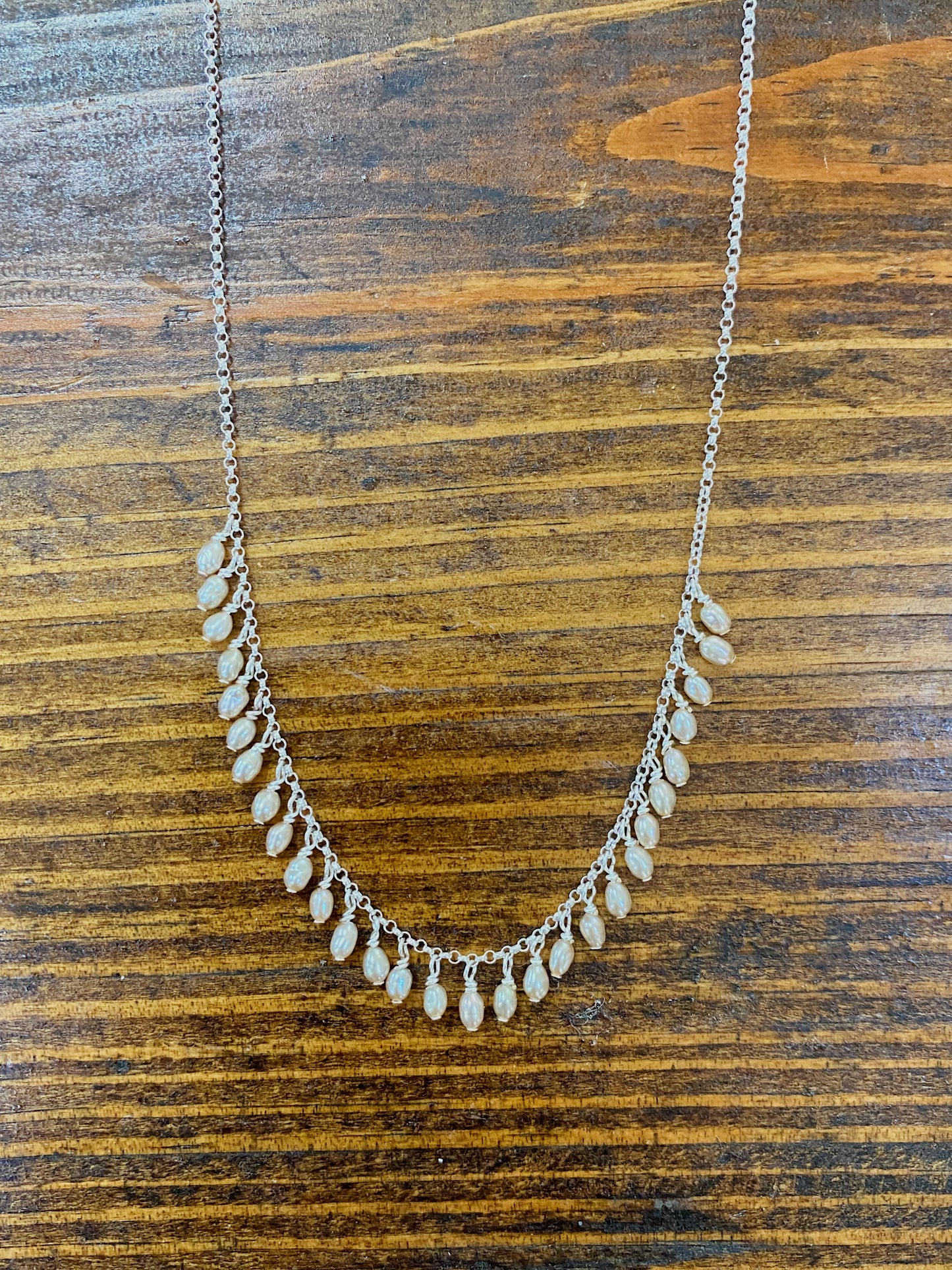 Champagne Freshwater Pearl Fringe Necklace