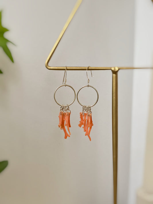 Coral Hoop Earrings