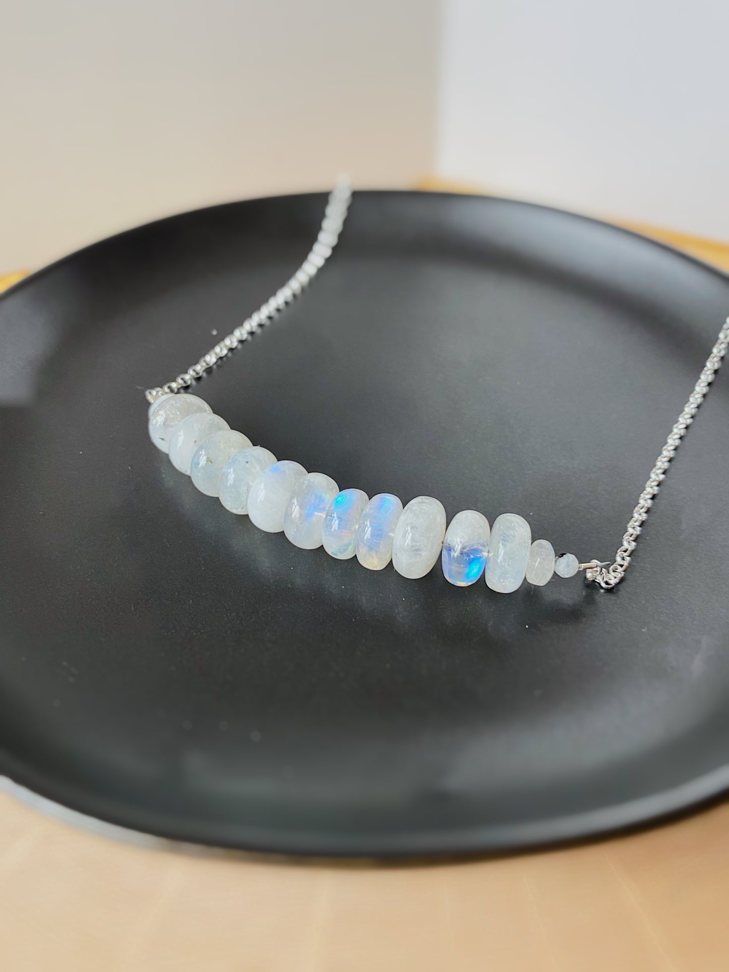 Flashy Rainbow Moonstone Necklace