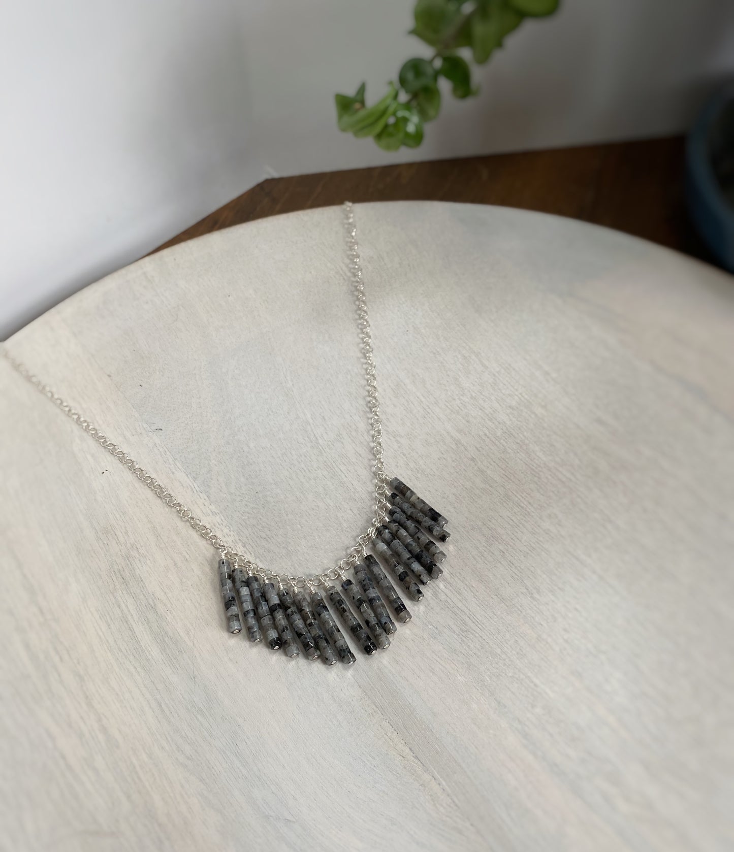 Larvikite Fringe Necklace