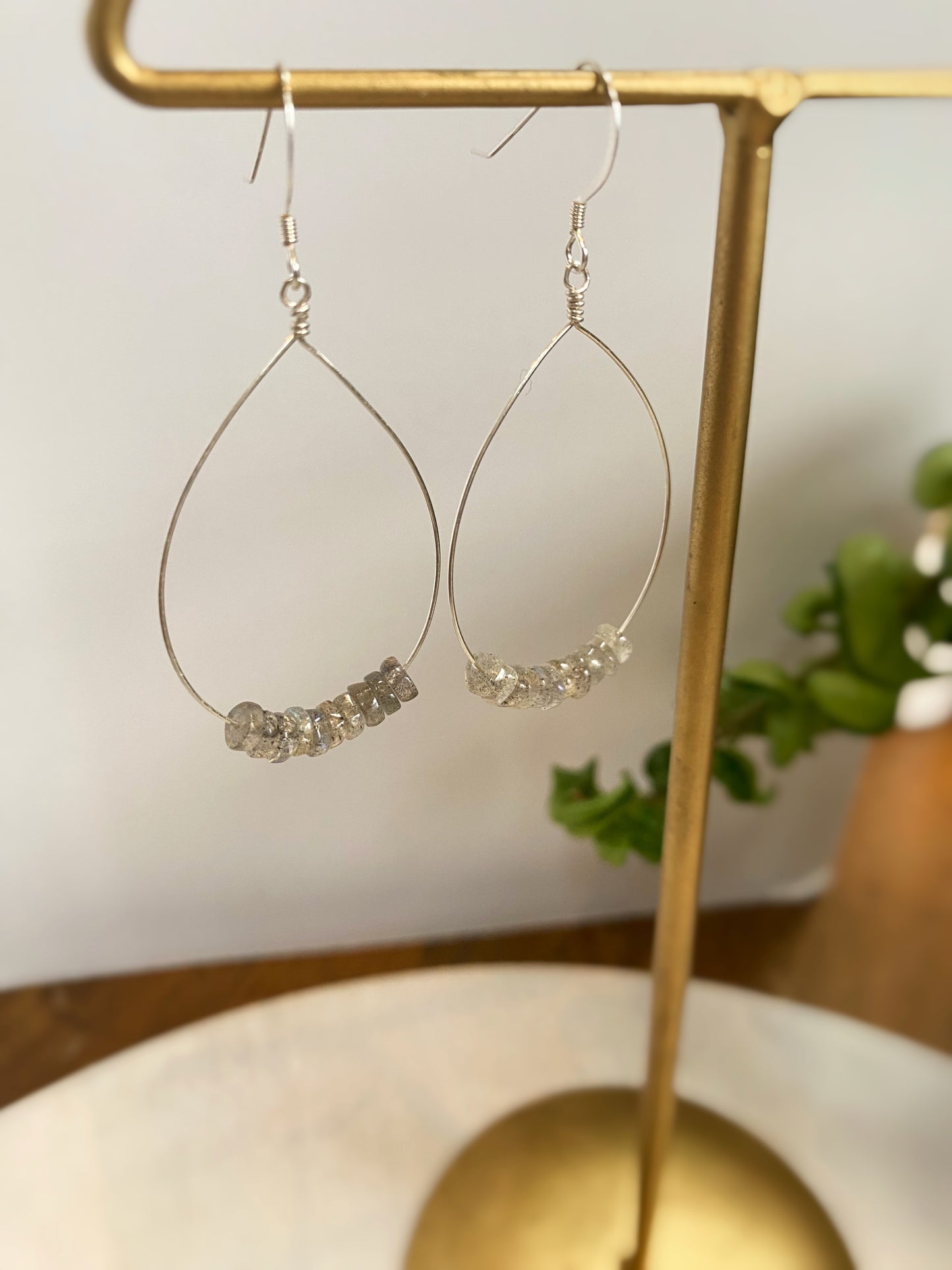 Labradorite Hoop Earrings