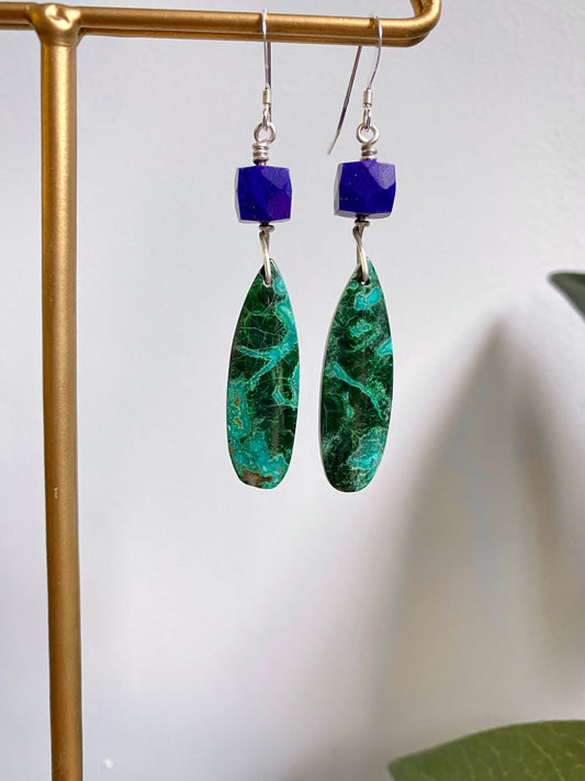 Chrysocolla & Lapis Earrings