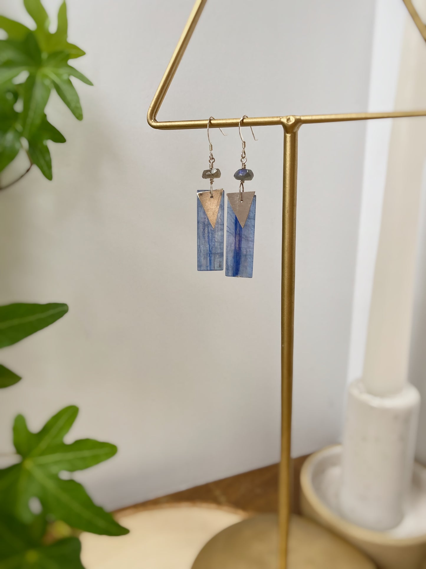 Kyanite, Labradorite & Sterling Silver Earrings