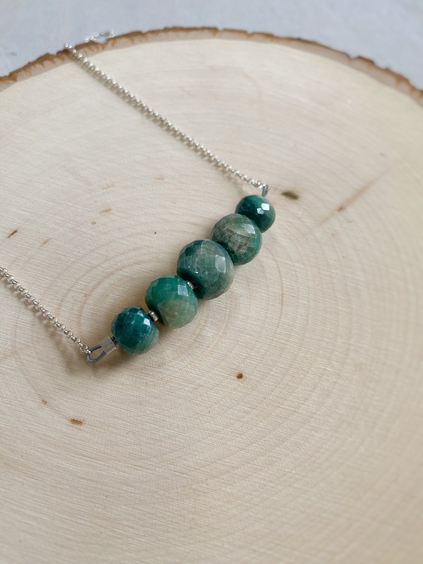 Hand Faceted Emerald Necklace