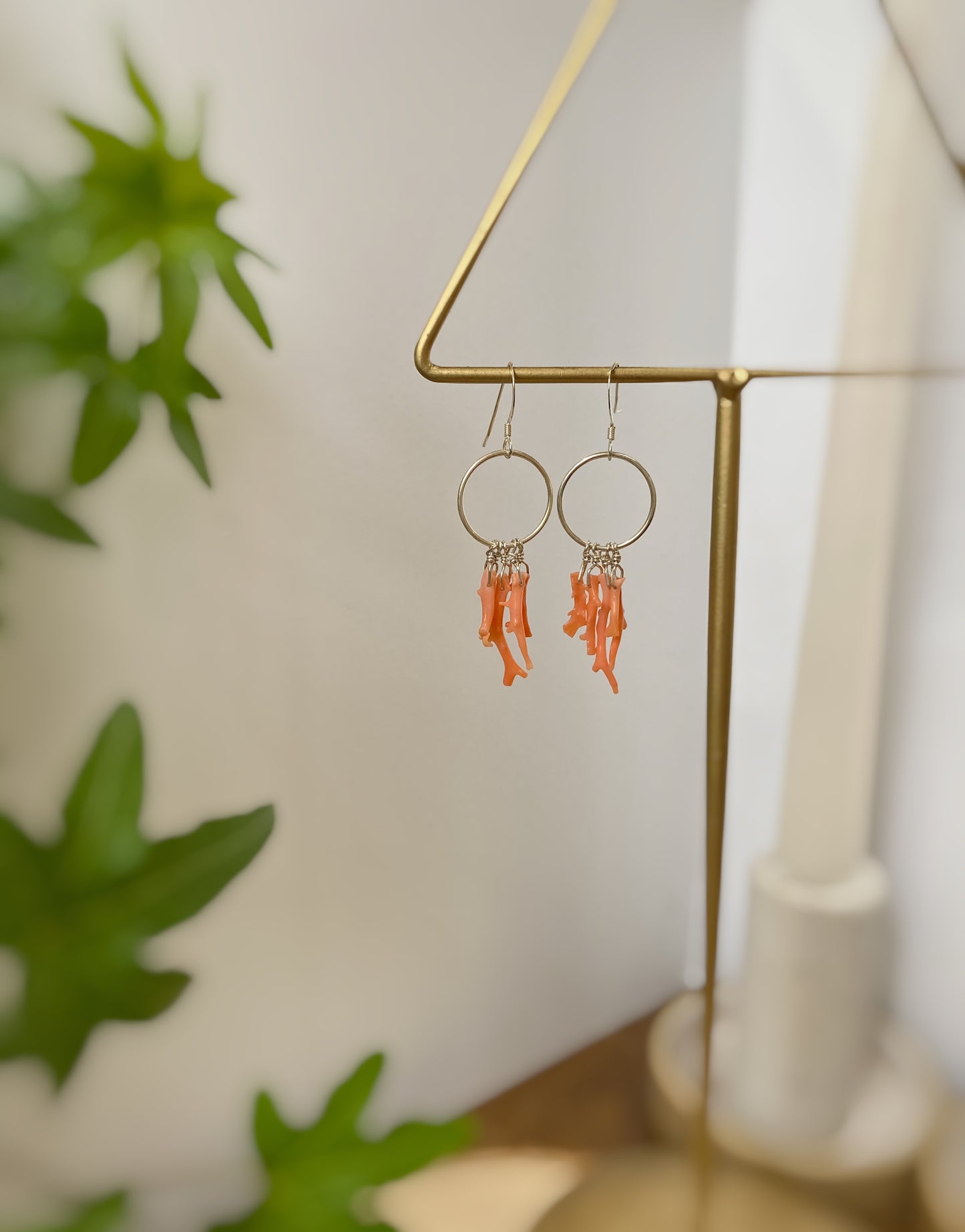 Coral Hoop Earrings