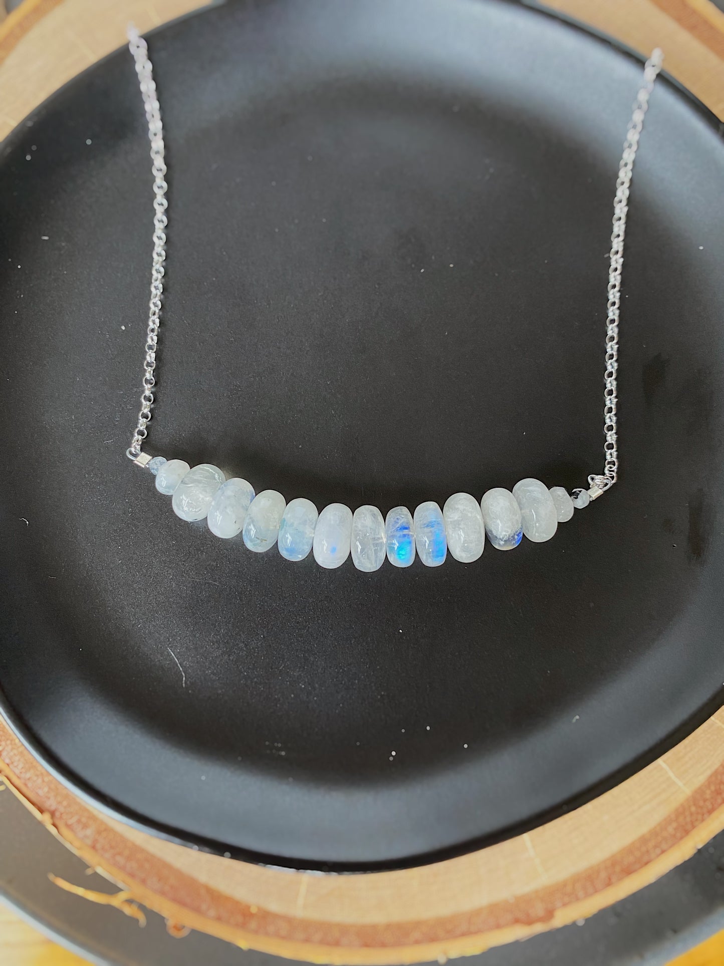 Flashy Rainbow Moonstone Necklace