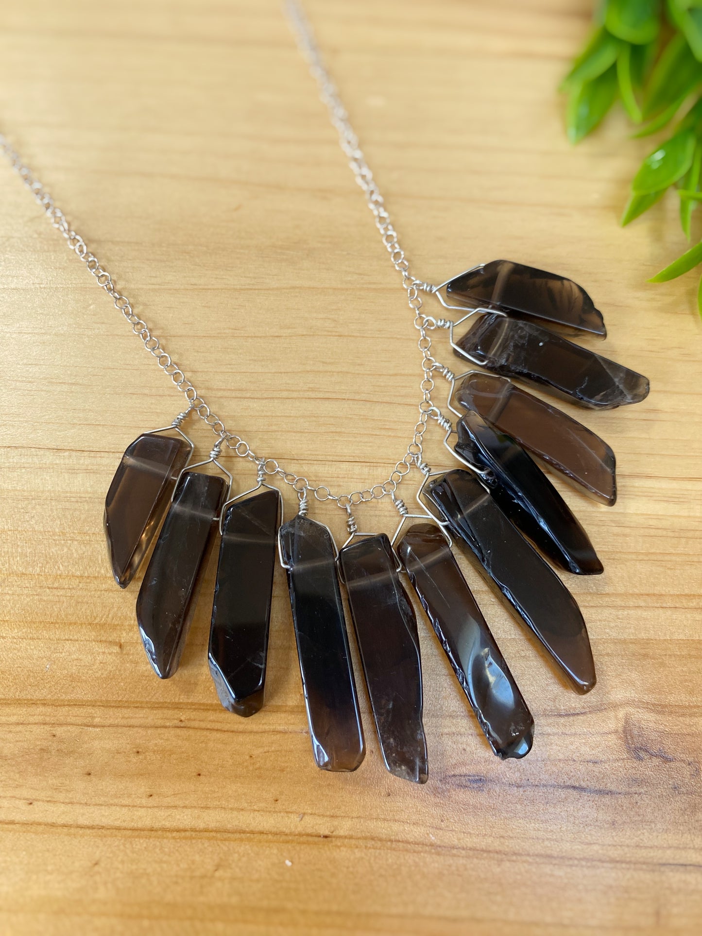 Smoky Quartz Point Collar Necklace