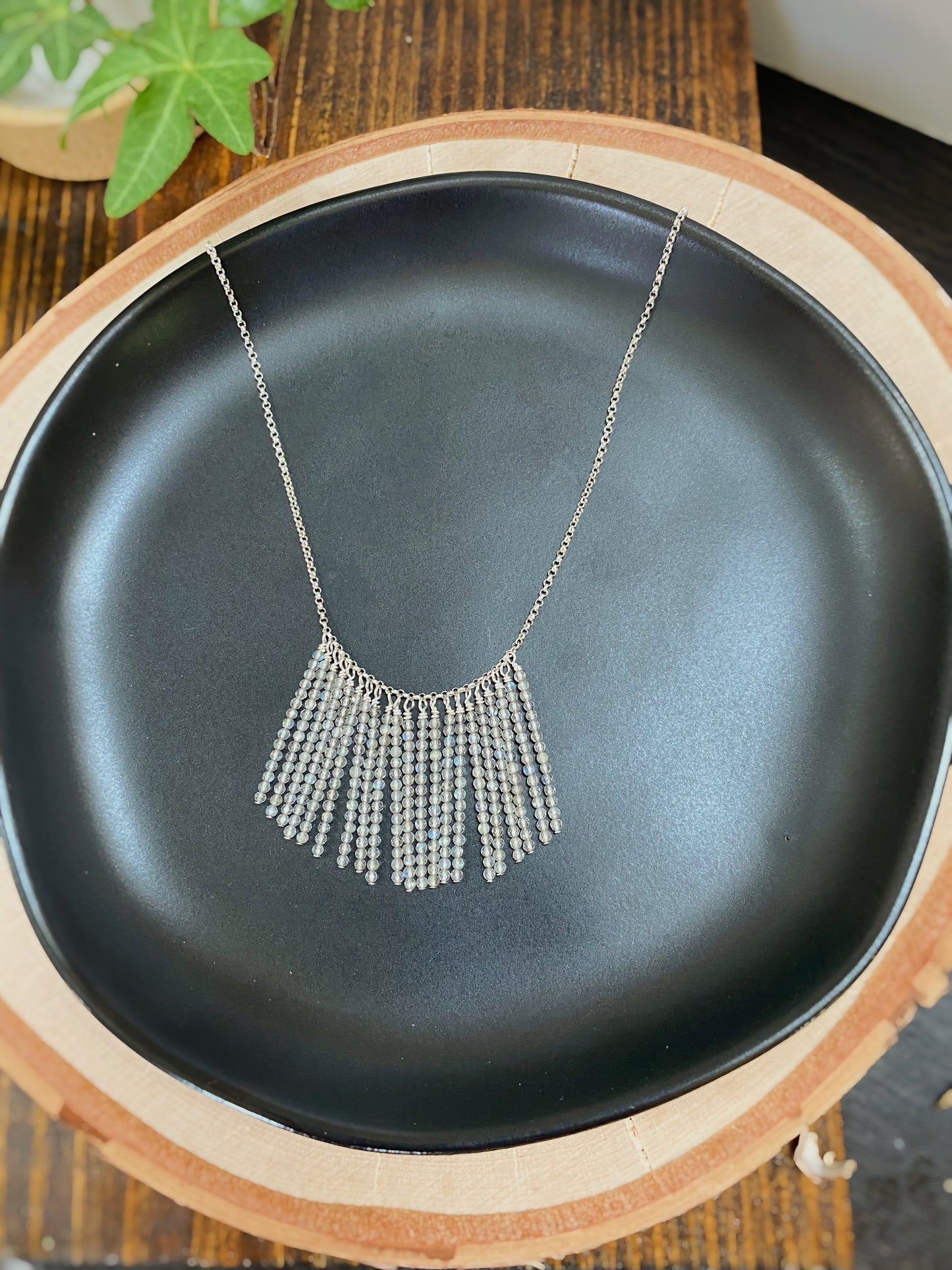 Labradorite Fringe Chain Necklace