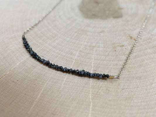 Raw Black Diamond Chain Necklace