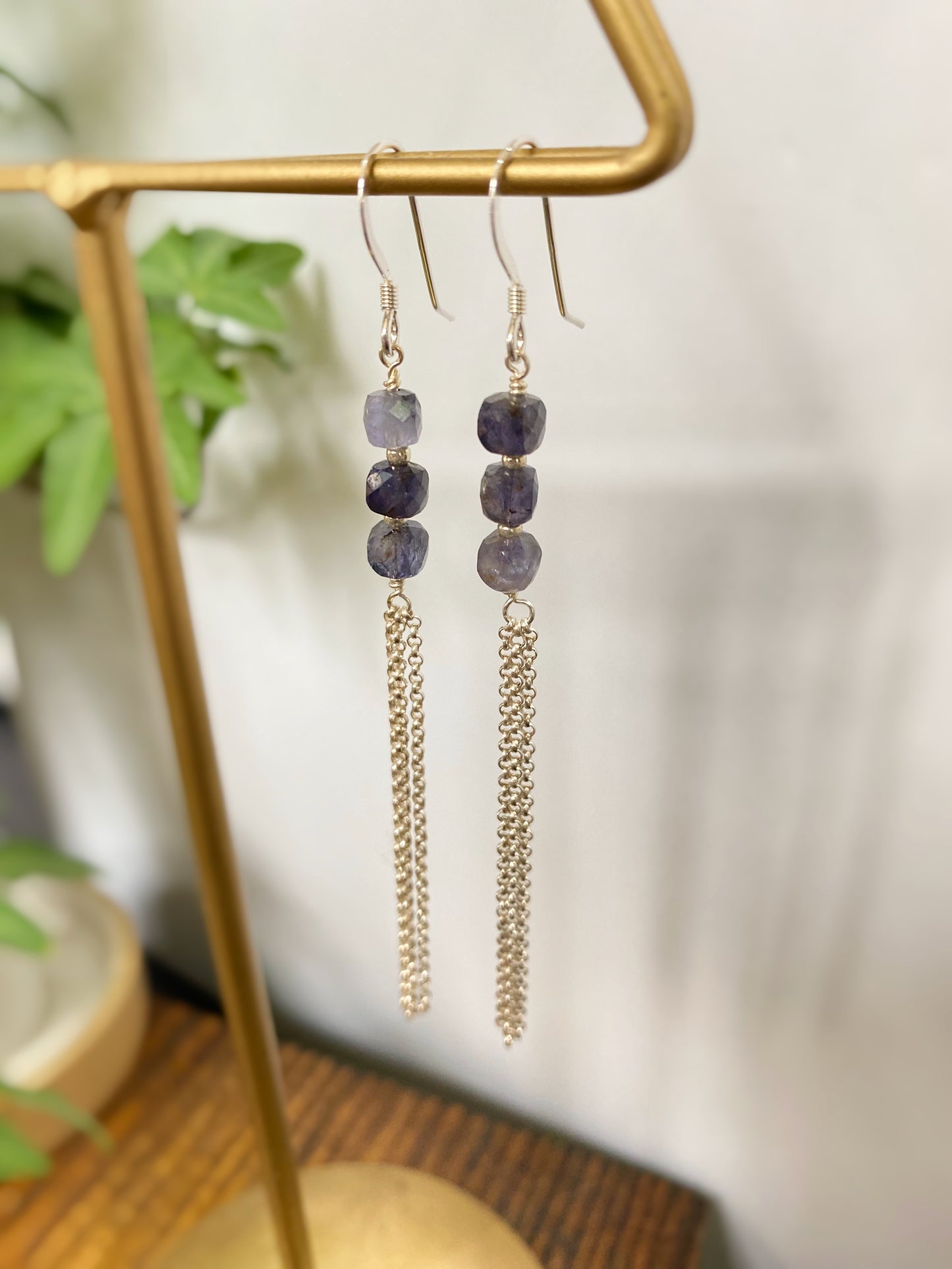 Iolite Fringe Earrings