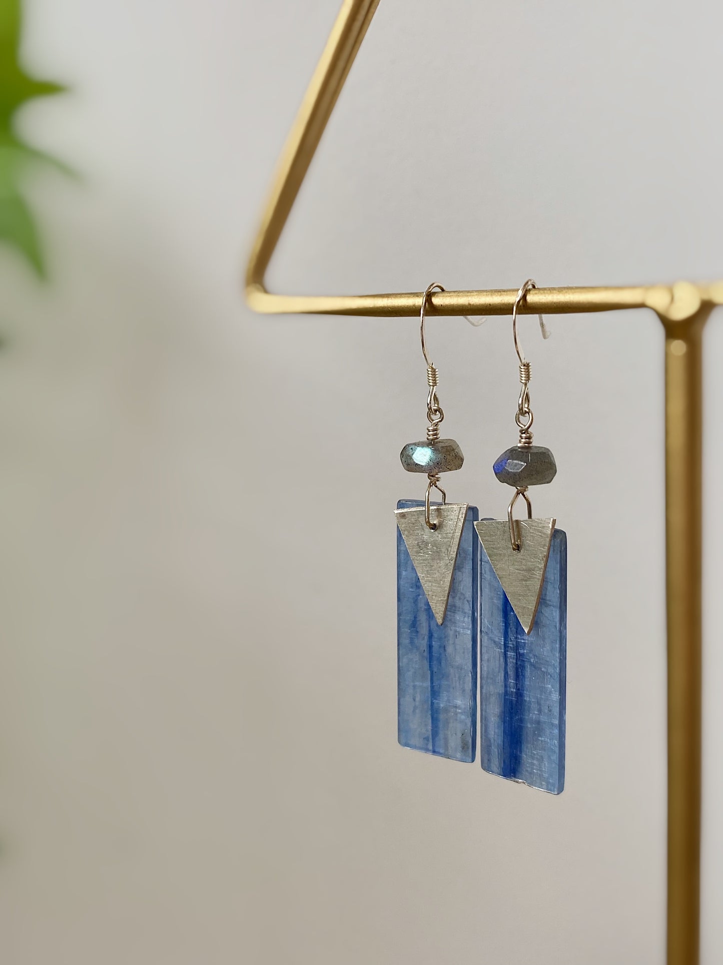 Kyanite, Labradorite & Sterling Silver Earrings