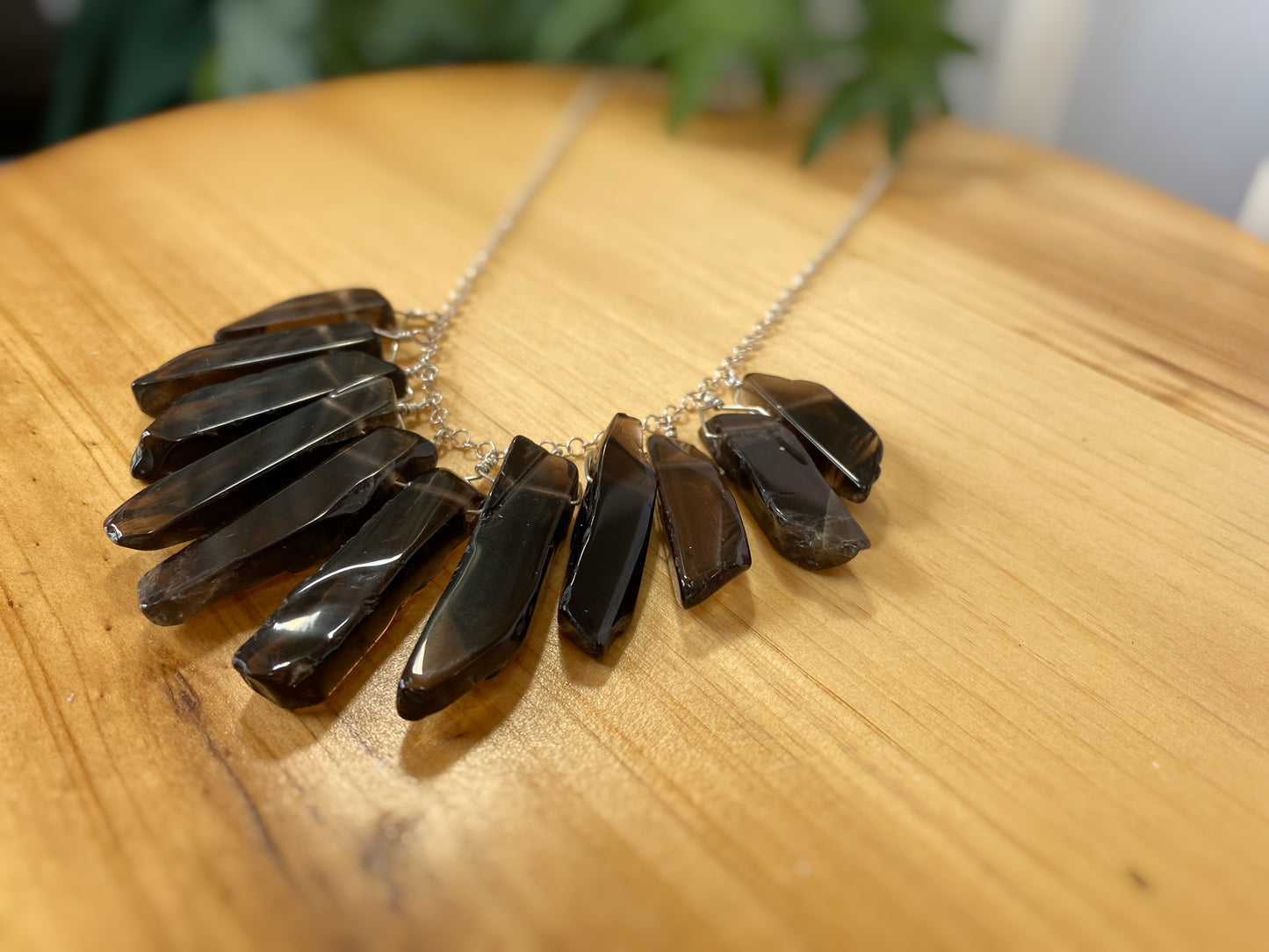 Smoky Quartz Point Collar Necklace