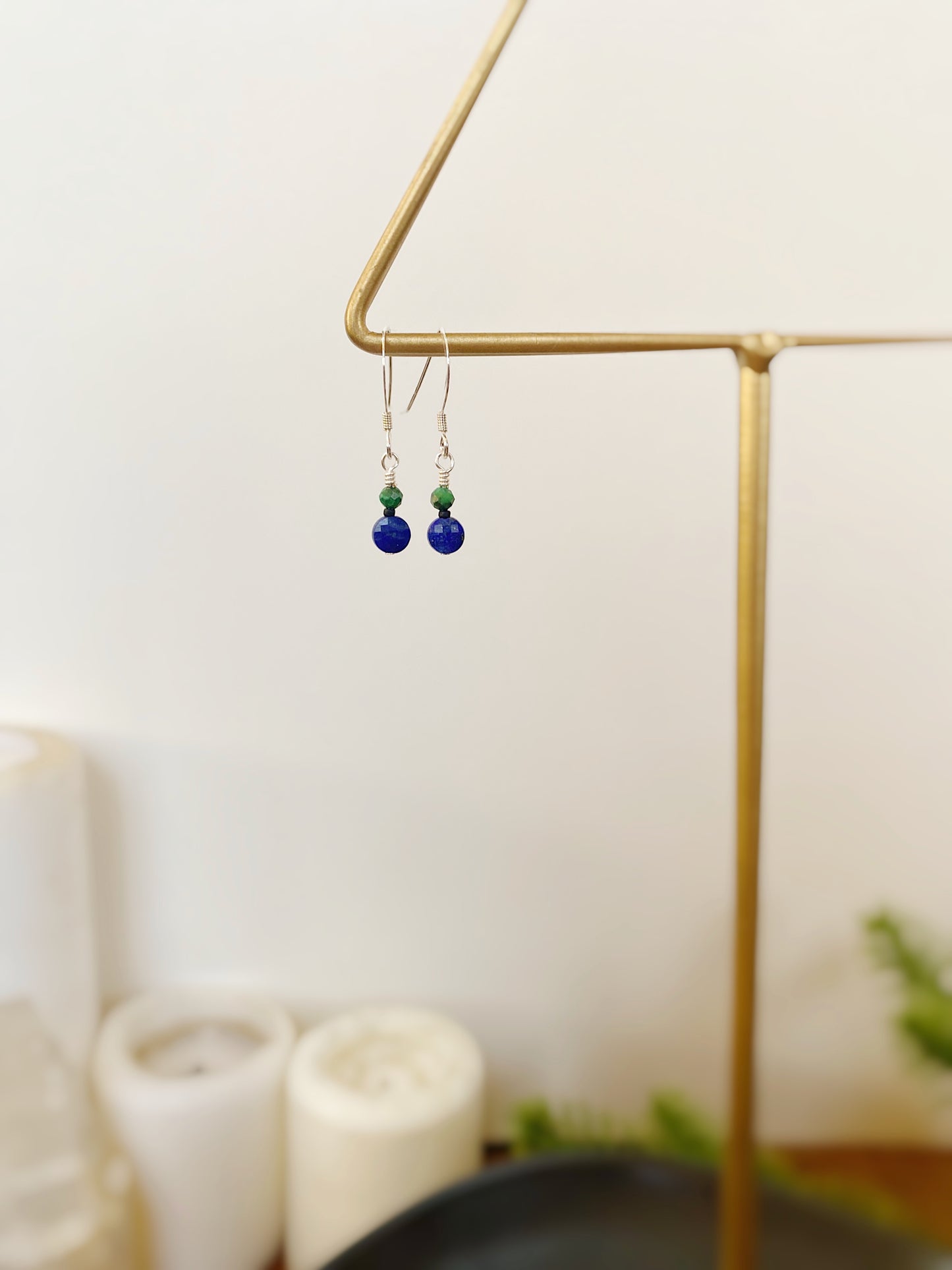 Lapis & Azurite Micro Earrings