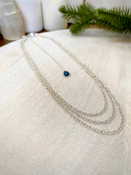 Sterling Silver Chain Necklace with Back Detail