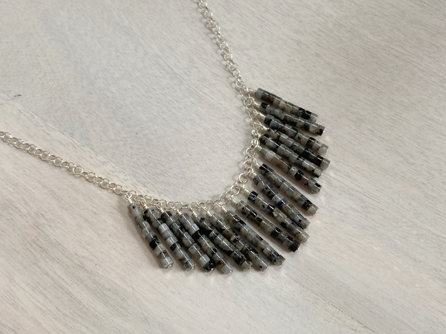 Larvikite Fringe Necklace