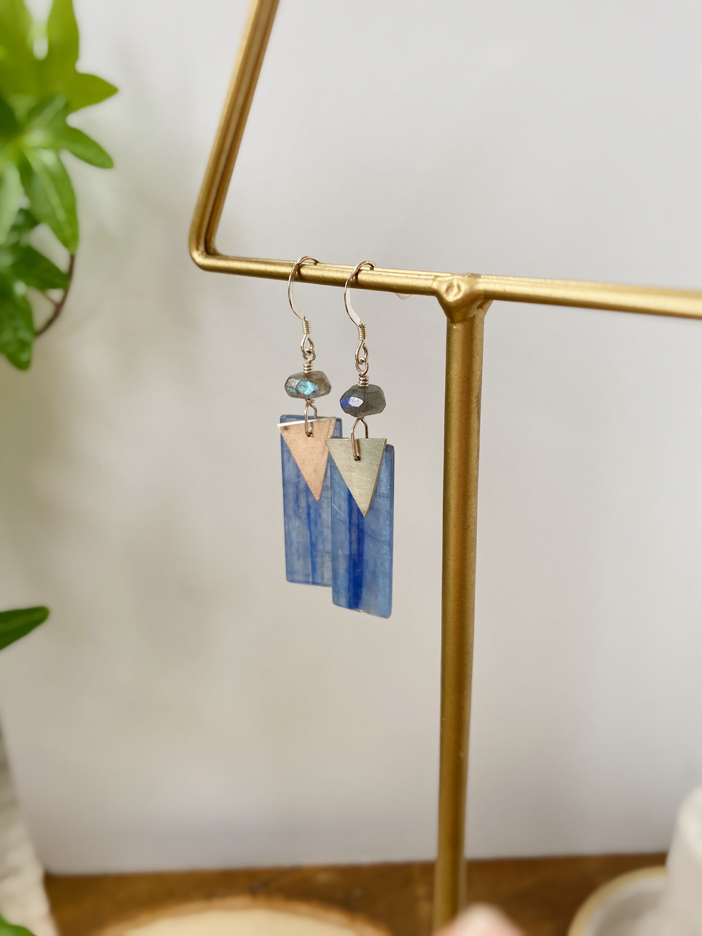 Kyanite, Labradorite & Sterling Silver Earrings