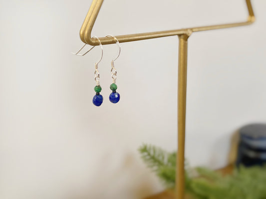 Lapis & Azurite Micro Earrings