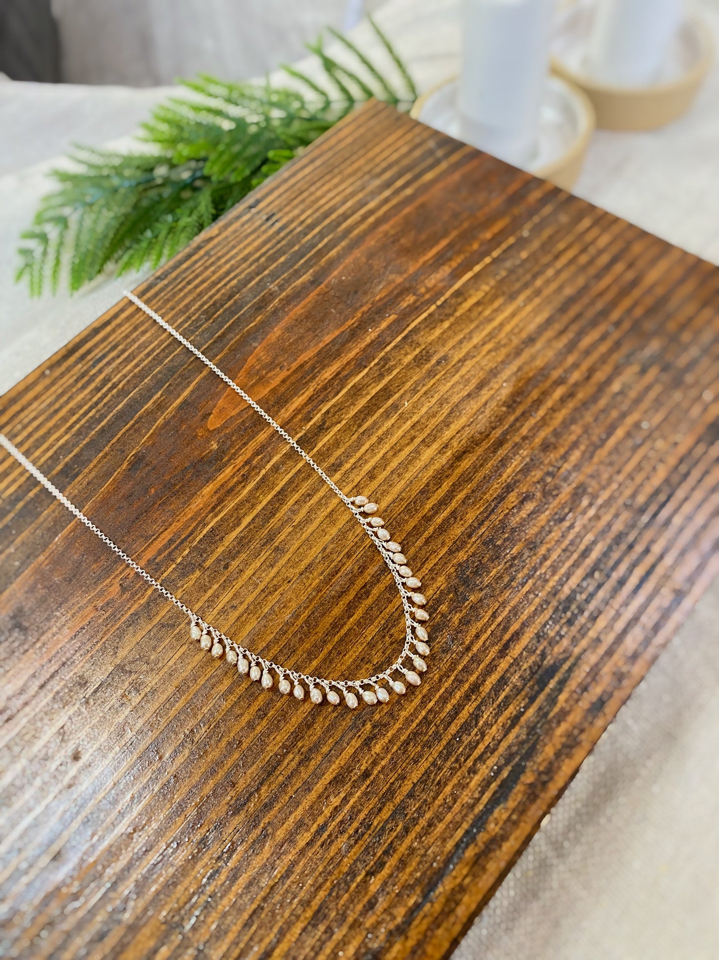 Champagne Freshwater Pearl Fringe Necklace