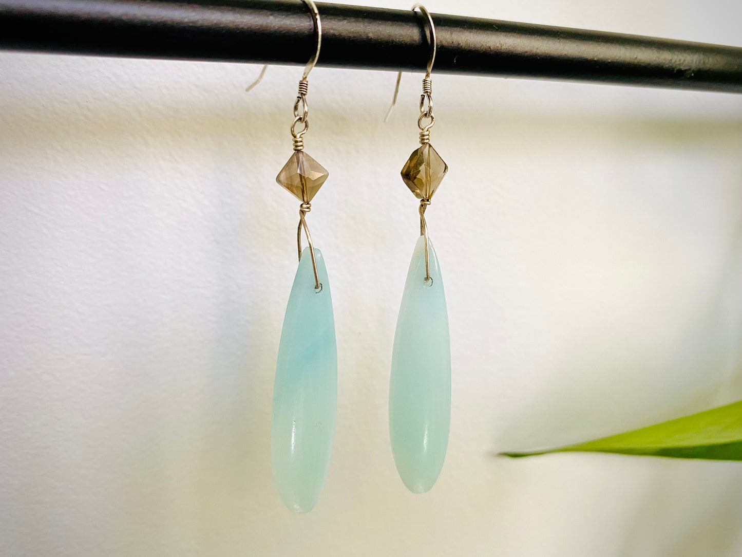 Amazonite & Smoky Quartz Earrings