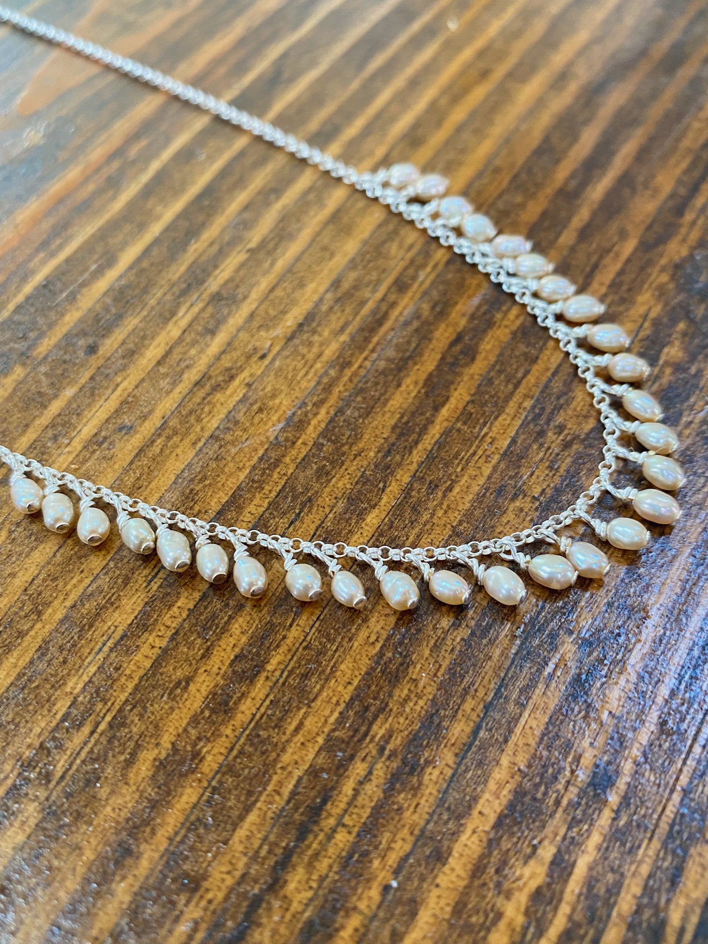 Champagne Freshwater Pearl Fringe Necklace