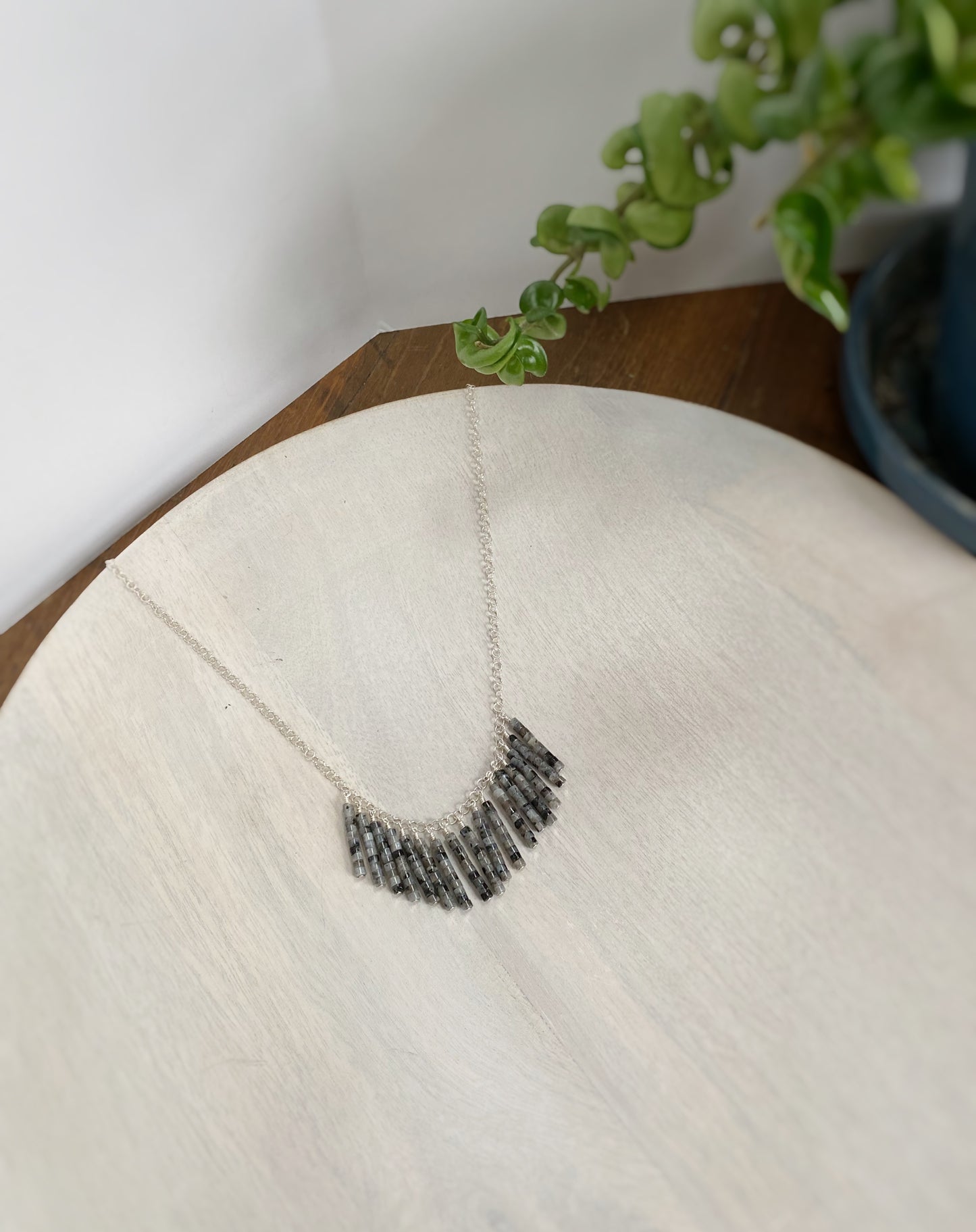 Larvikite Fringe Necklace