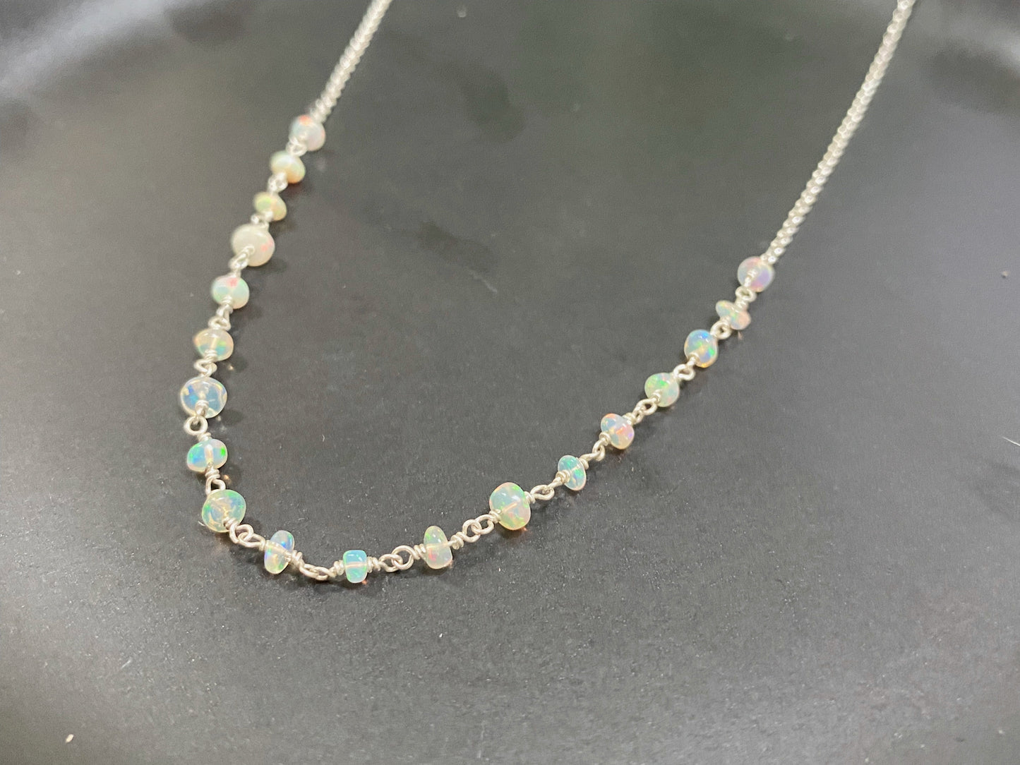 Ethiopian Opal Linked Choker Necklace