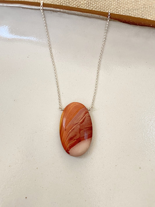 Polychrome Jasper Pendant Necklace