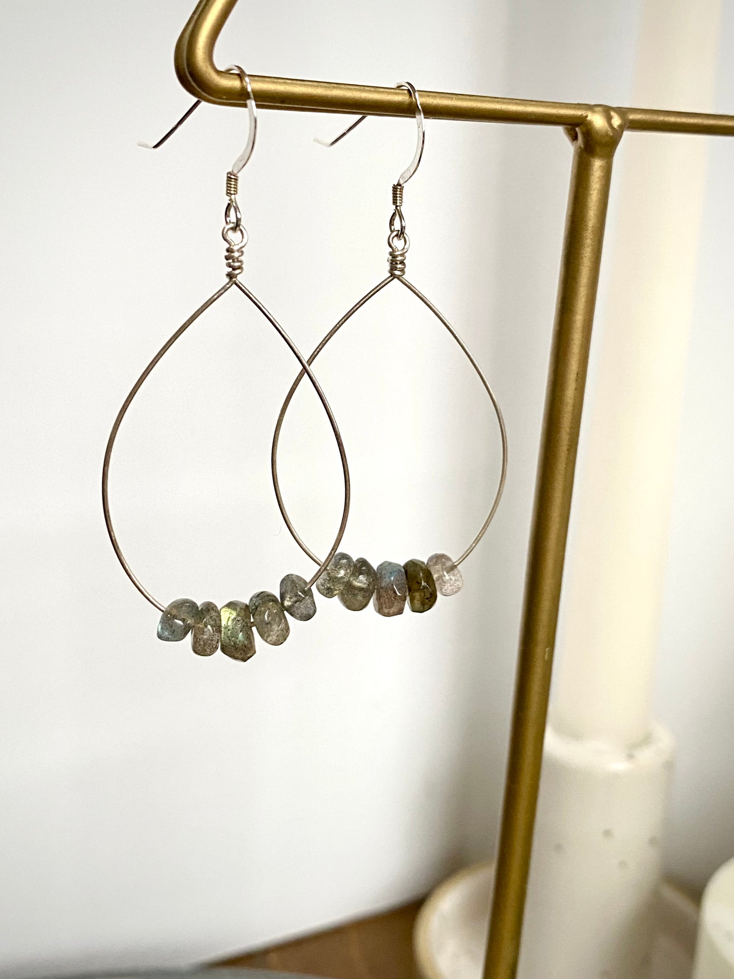 Labradorite Hoop Earrings