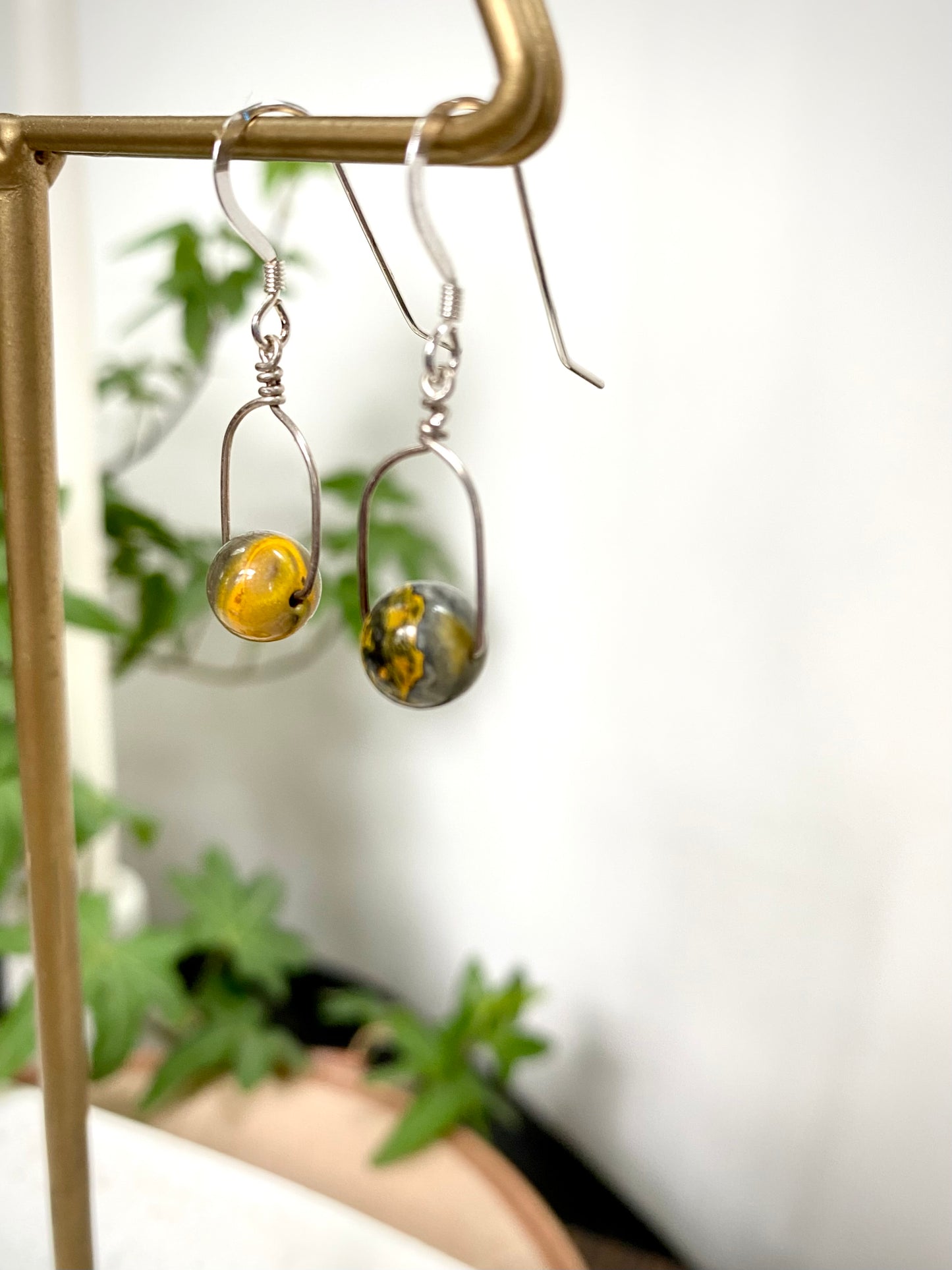 Bumblebee Jasper Arch Earrings