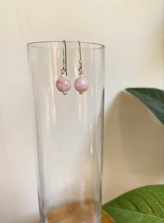 Kunzite & Freshwater Pearl Earrings