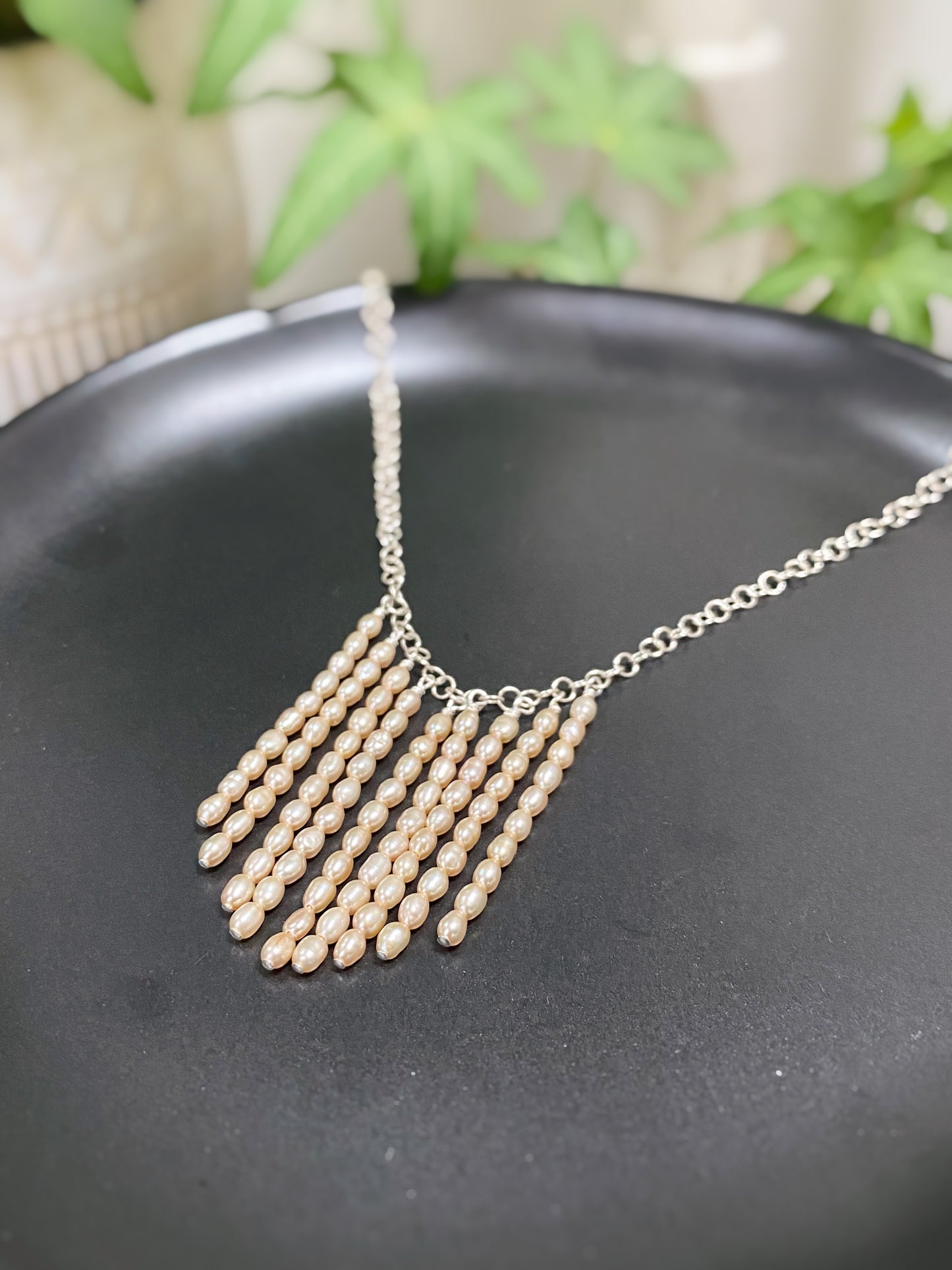 Champagne Freshwater Pearl Fringe Necklace