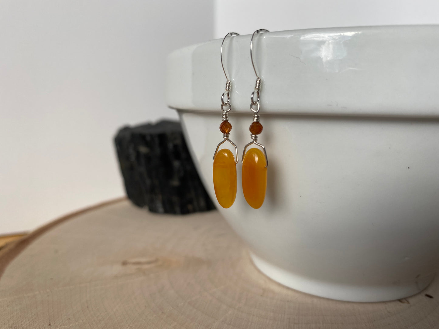 Baltic Amber & Carnelian Earrings