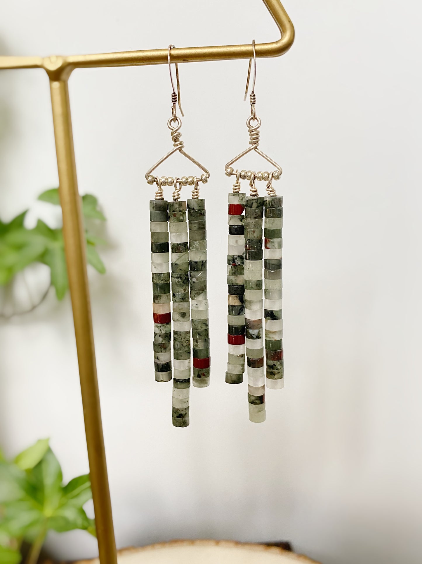 Bloodstone Fringe Earrings