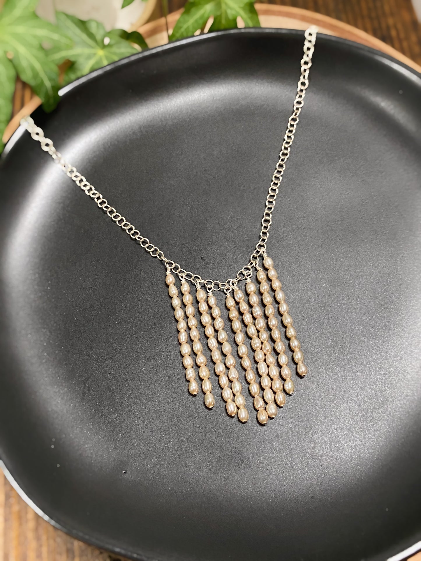 Champagne Freshwater Pearl Fringe Necklace