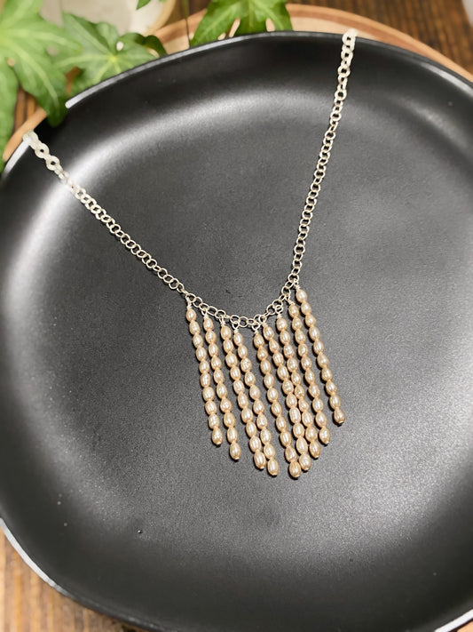 Champagne Freshwater Pearl Fringe Necklace