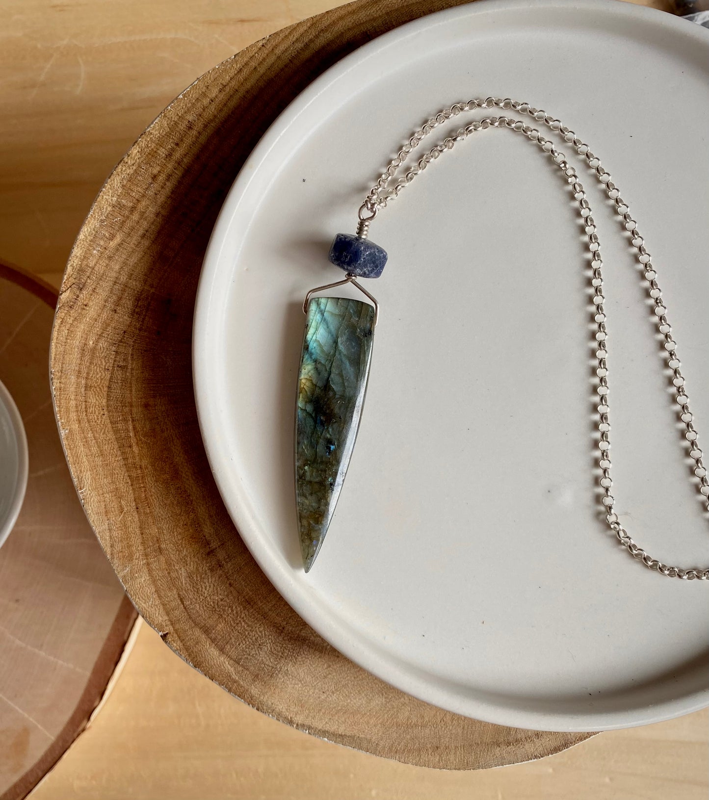 XL Labradorite & Sapphire Necklace