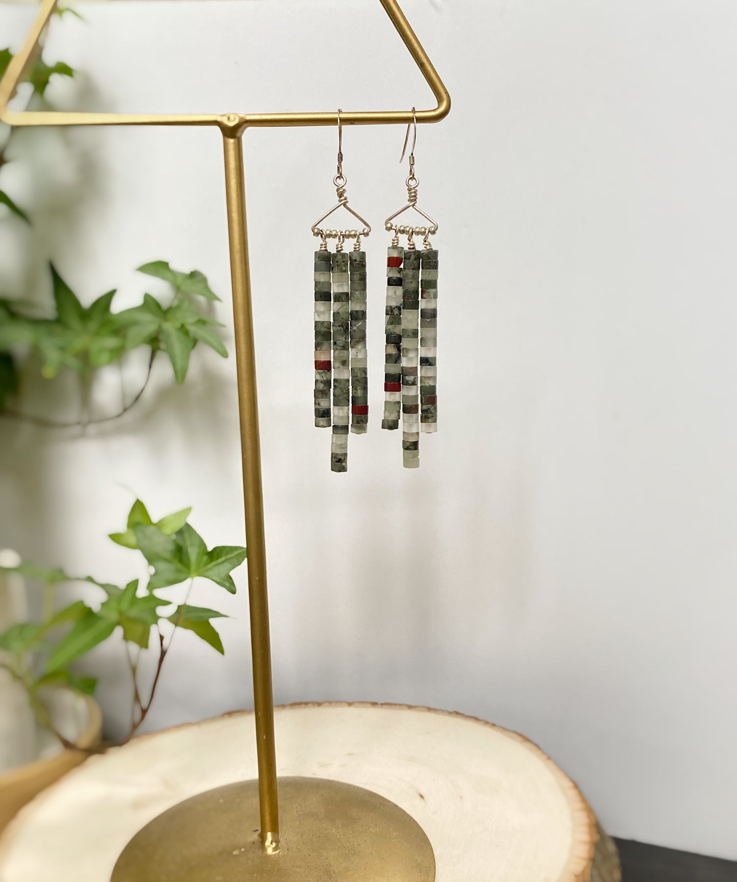 Bloodstone Fringe Earrings