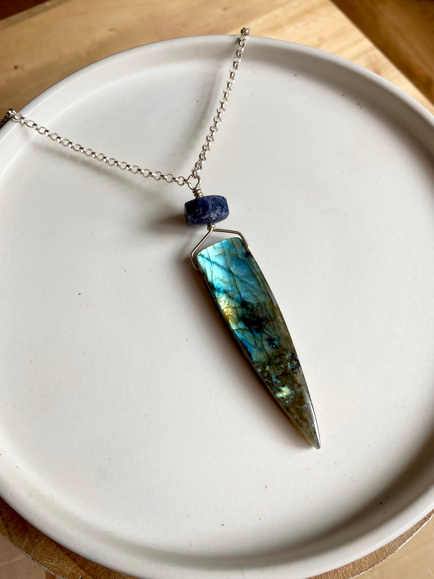 XL Labradorite & Sapphire Necklace