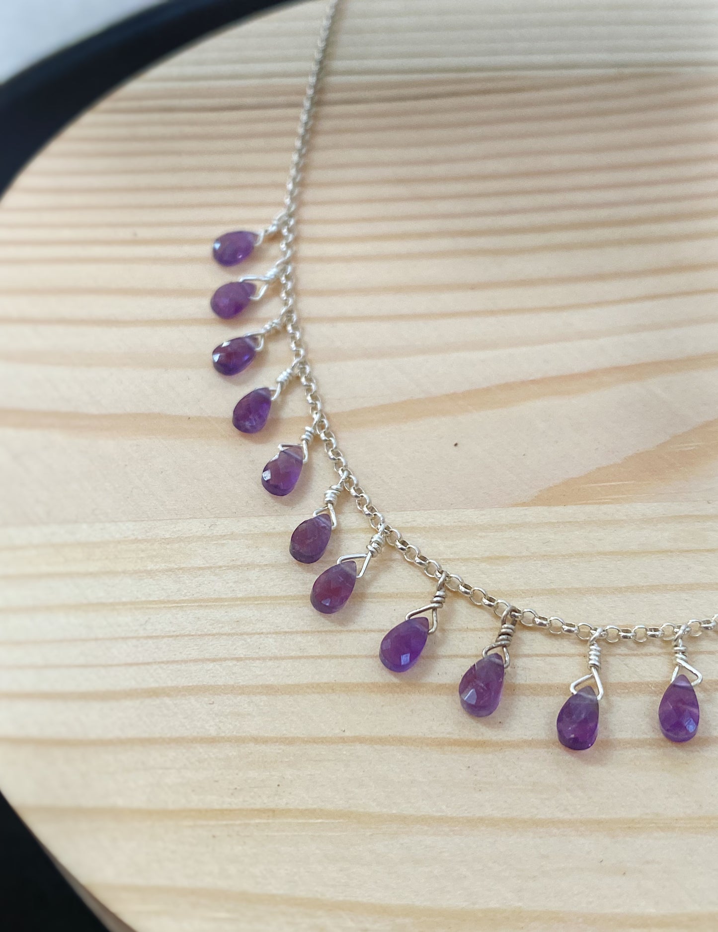 Amethyst Micro Briolette Fringe Necklace