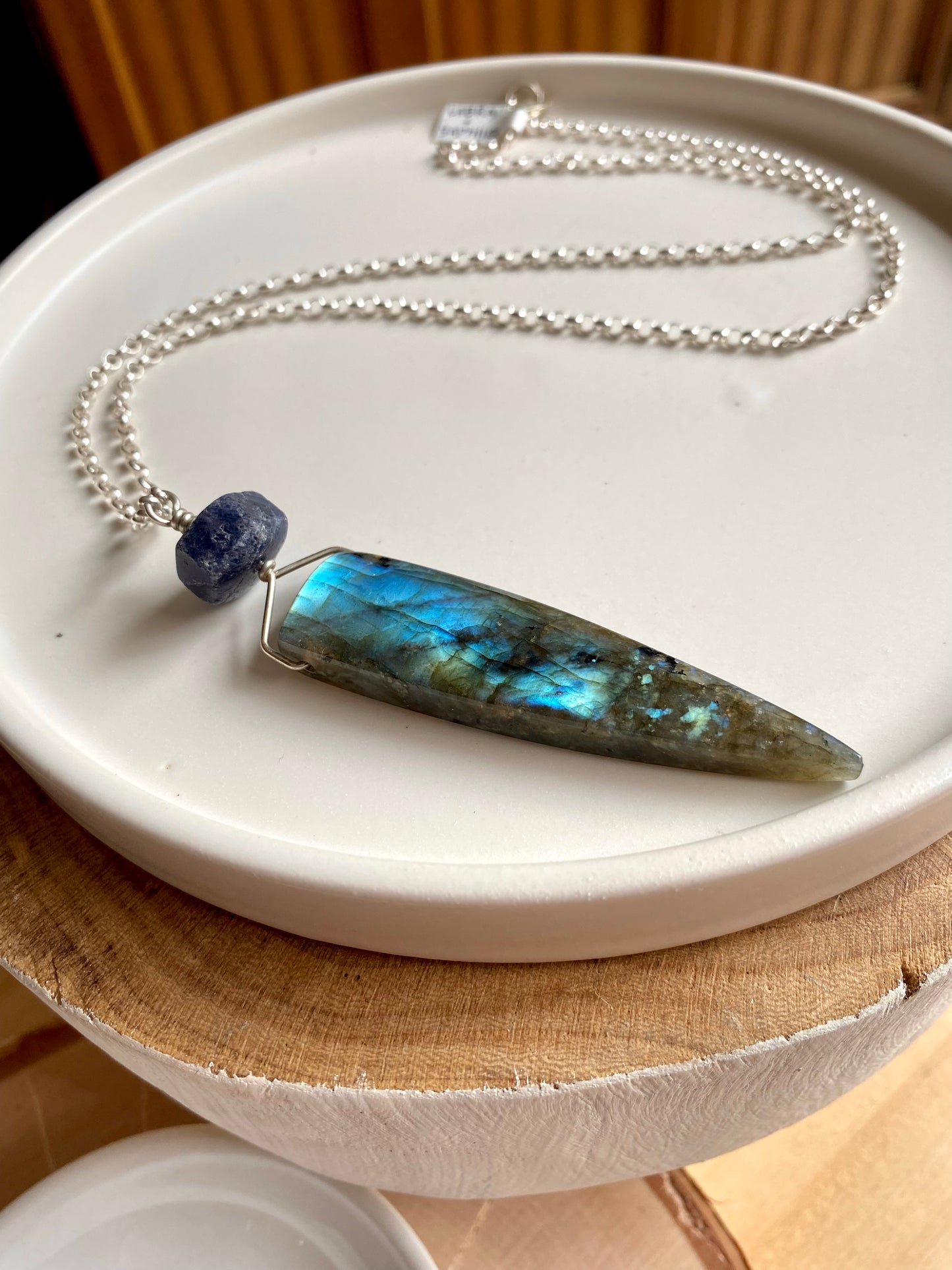 XL Labradorite & Sapphire Necklace