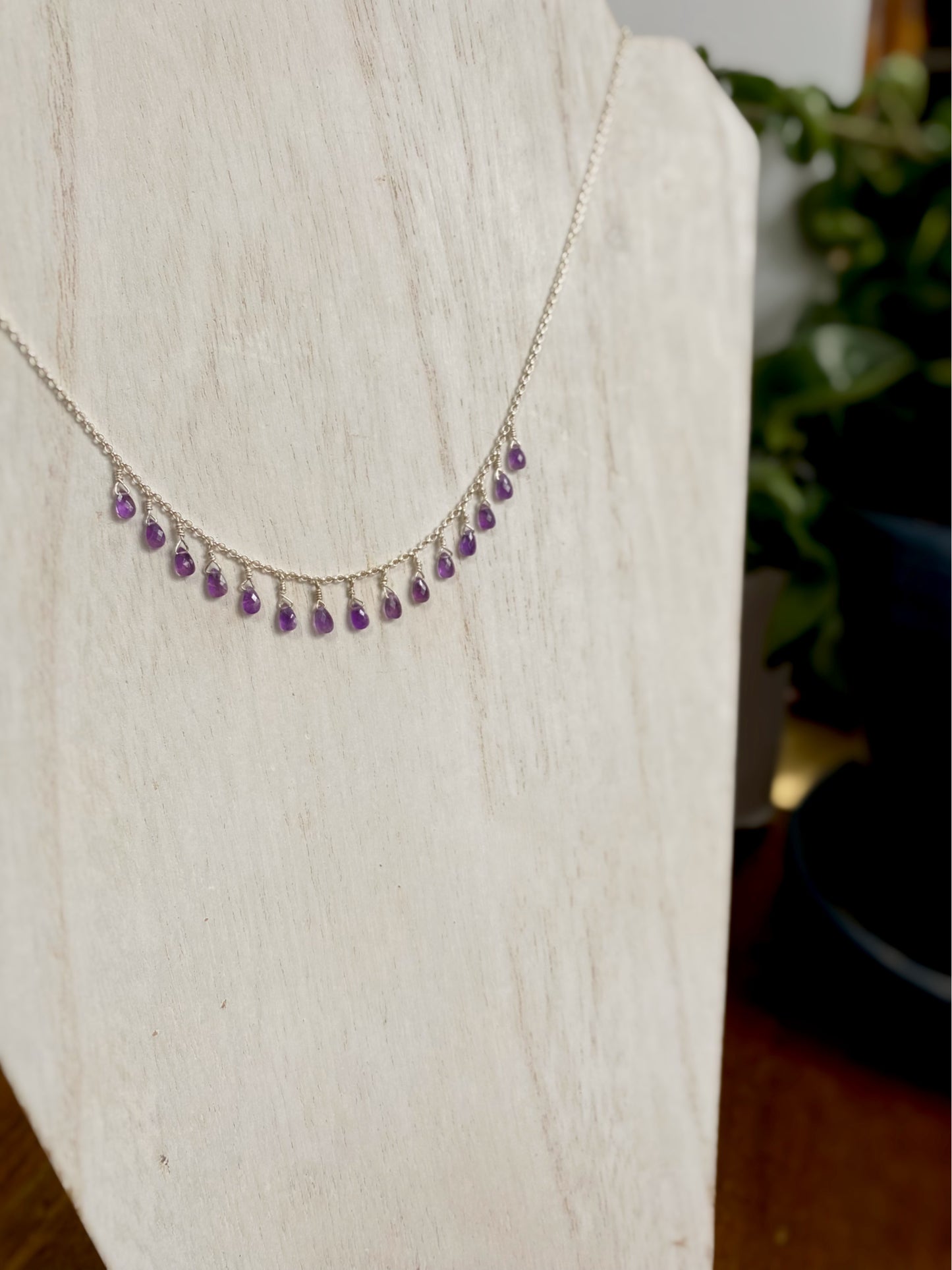 Amethyst Micro Briolette Fringe Necklace