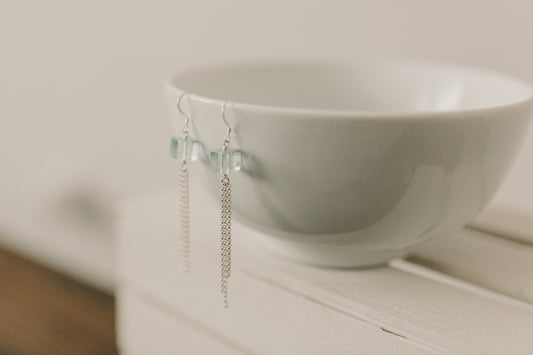 Fluorite & Sterling Fringe Earrings